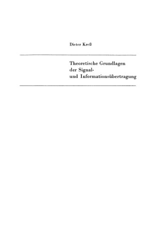 Theoretische Grundlagen der Signal- und Informationsübertragung