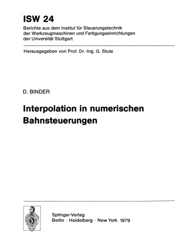 Interpolation in numerischen Bahnsteuerungen