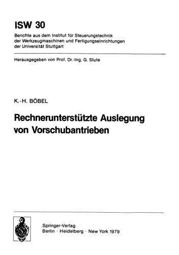 Rechnerunterstützte Auslegung von Vorschubantrieben