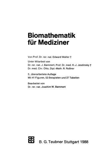 Biomathematik für Mediziner