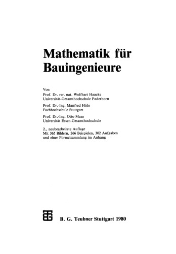 Mathematik für Bauingenieure