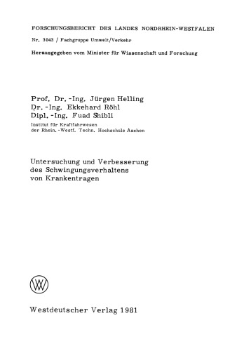 Untersuchung und Verbesserung des Schwingungsverhaltens von Krankentragen