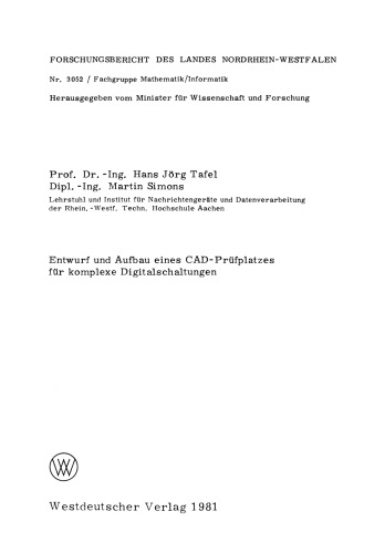 Entwurf und Aufbau eines CAD-Prüfplatzes für komplexe Digitalschaltungen
