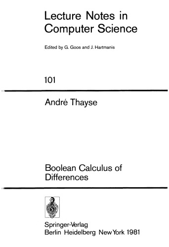 Boolean Calculus of Differences