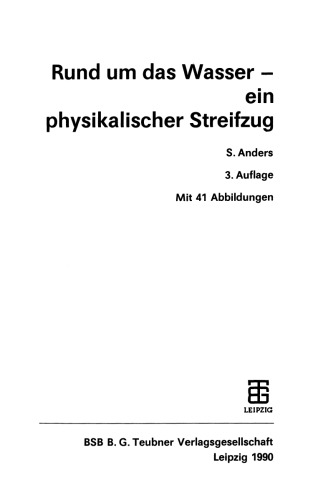 Rund um das Wasser — ein physikalischer Streifzug