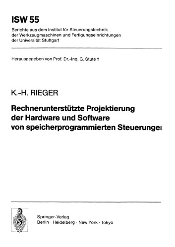 Rechnerunterstützte Projektierung der Hardware und Software von speicherprogrammierten Steuerungen