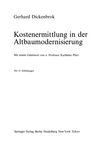 Kostenermittlung in der Altbaumodernisierung