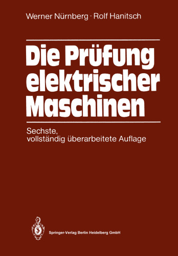 Die Prüfung elektrischer Maschinen