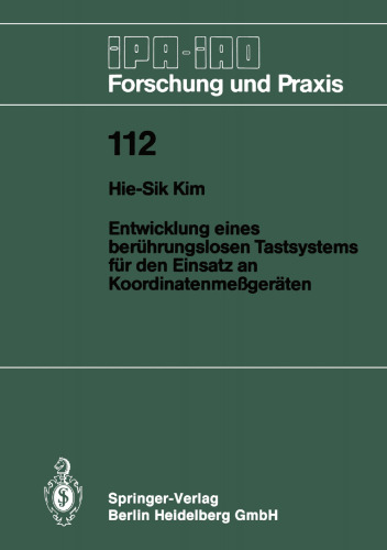 Entwicklung eines berührungslosen Tastsystems für den Einsatz an Koordinatenmeßgeräten