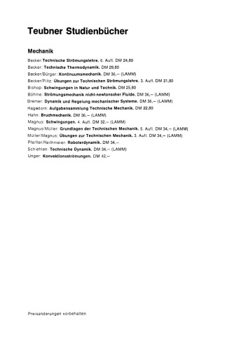 Dynamik und Regelung mechanischer Systeme