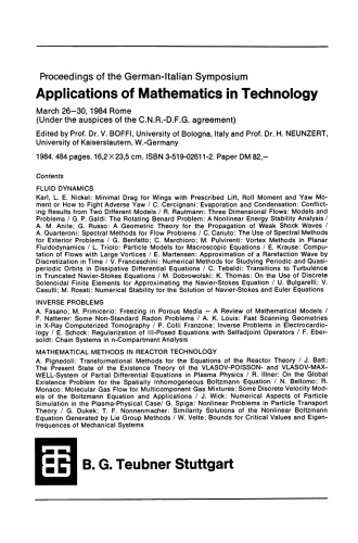 Proceedings of the Third German-Italian Symposium Applications of Mathematics in Industry and Technology: June 18–22, 1988 Siena (Under the auspices of the C.N.R. — D.F.G. agreement)