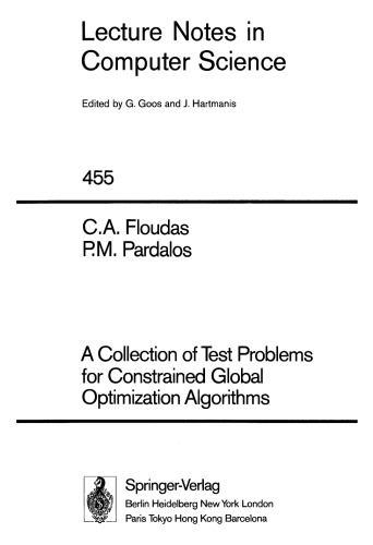 A Collection of Test Problems for Constrained Global Optimization Algorithms