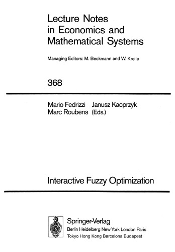 Interactive Fuzzy Optimization