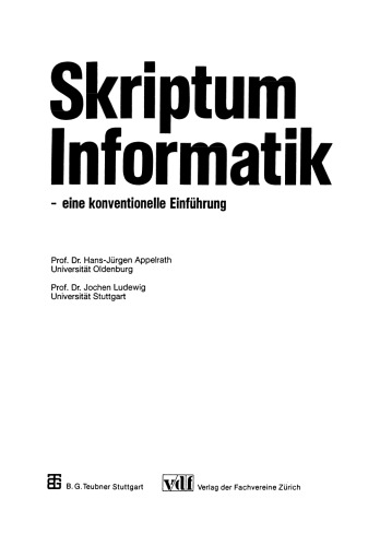 Skriptum Informatik: — eine konventionelle Einführung