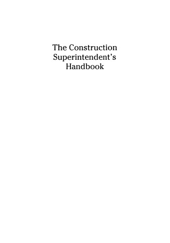 The Construction Superintendent’s Handbook