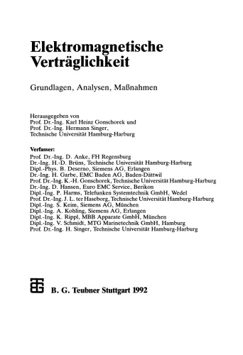 Elektromagnetische Verträglichkeit: Grundlagen, Analysen, Maßnahmen