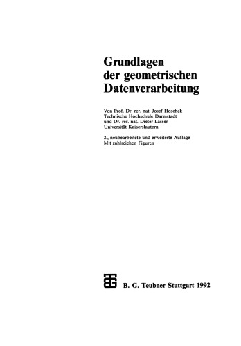 Grundlagen der geometrischen Datenverarbeitung