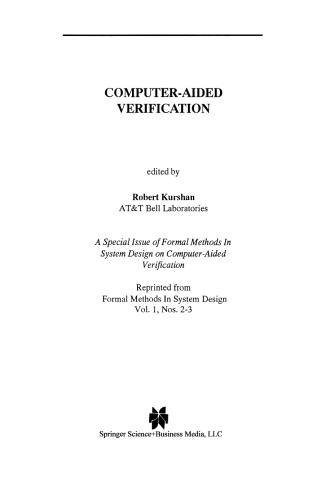 Computer-Aided Verification: A Special Issue of Formal Methods In System Design on Computer-Aided Verification