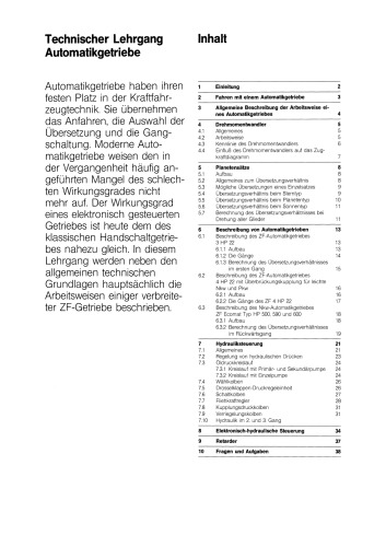 Technischer Lehrgang Automatikgetriebe