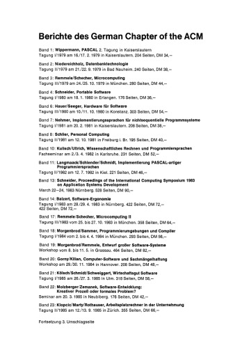 Software Engineering im Unterricht der Hochschulen SEUH ’93