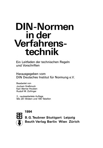 DIN-Normen in der Verfahrenstechnik: Ein Leitfaden der technischen Regeln und Vorschriften