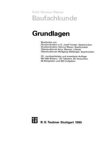 Baufachkunde: Grundlagen