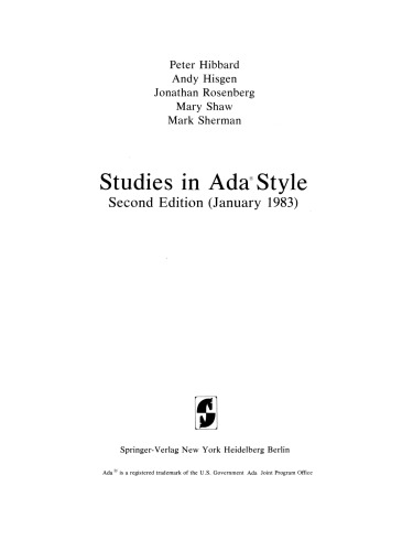 Studies in Ada® Style