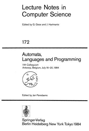 Automata, Languages and Programming: 11th Colloquium Antwerp, Belgium, July 16–20, 1984