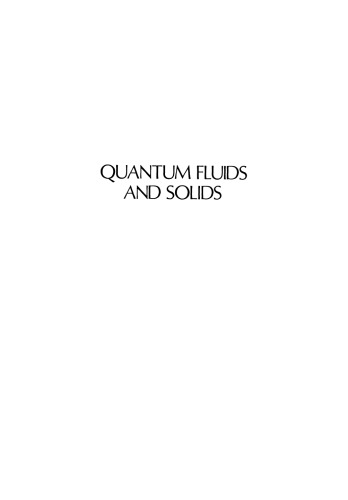 Quantum Fluids and Solids