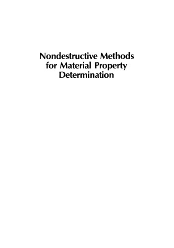 Nondestructive Methods for Material Property Determination