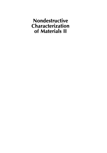 Nondestructive Characterization of Materials II