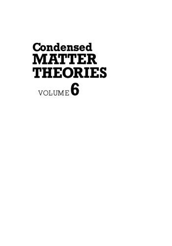 Condensed Matter Theories