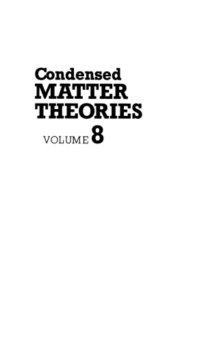 Condensed Matter Theories