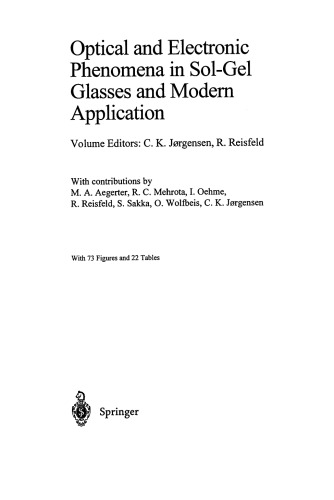 Optical and Electronic Phenomena in Sol-Gel Glasses and Modern Application