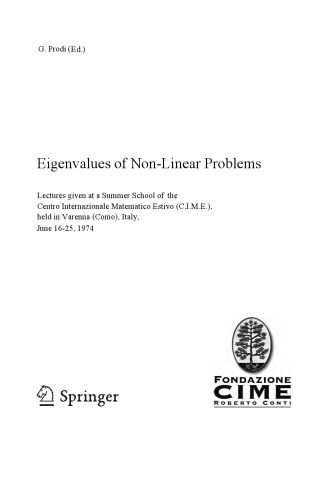 Eigenvalues of Non-Linear Problems