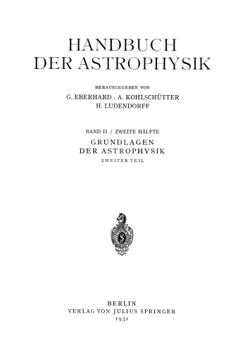 Grundlagen der Astrophysik: Zweiter Teil II