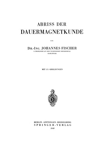 Abriss der Dauermagnetkunde