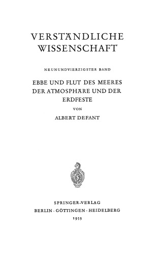 Ebbe und Flut des Meeres der Atmosphäre und der Erdfeste