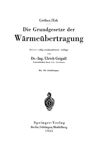 Die Grundgesetze der Wärmeübertragung