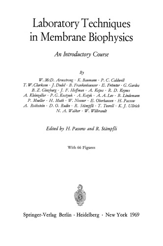 Laboratory Techniques in Membrane Biophysics: An Introductory Course