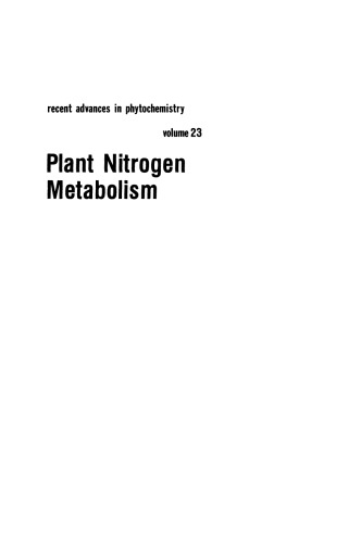 Plant Nitrogen Metabolism