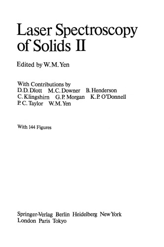 Laser Spectroscopy of Solids II