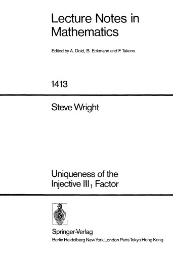 Uniqueness of the Injective III1 Factor