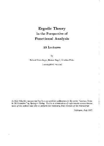 Ergodic theory in the perspective of functional analysis