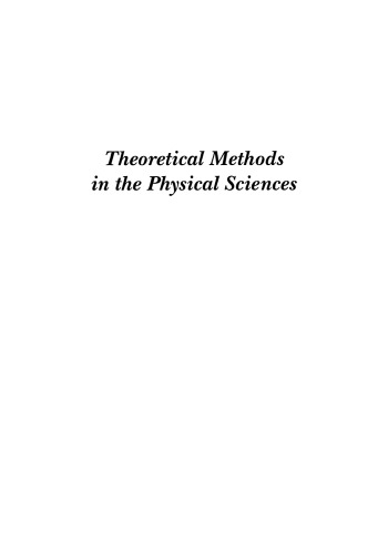 Theoretical Methods in the Physical Sciences: An introduction to problem solving using Maple V