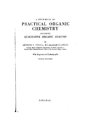 Practical organic chemistry including qualitative organic analysis