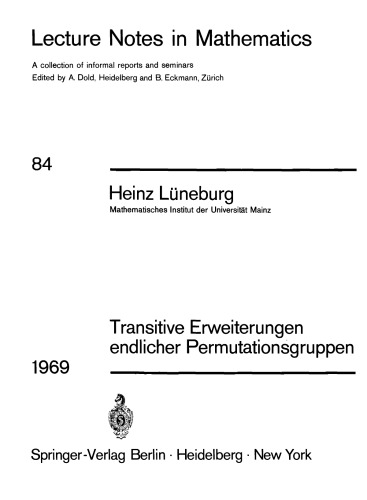 Transitive Erweiterungen endlicher Permutationsgruppen