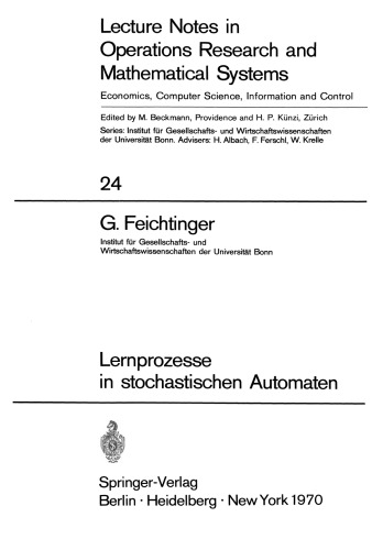 Lernprozesse in stochastischen Automaten