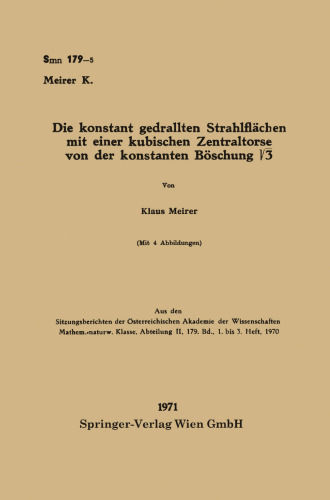 Die konstant gedrallten Strahlflächen mit einer kubischen Zentraltorse von der konstanten Böschung √3