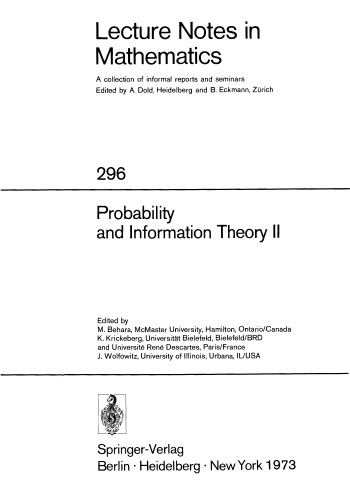 Probability and Information Theory II